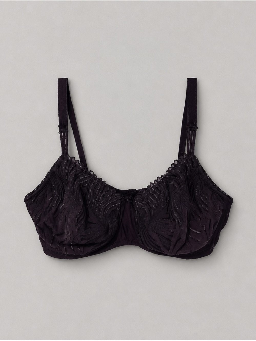 Amoena 40B Black Lace Underwire Bra 40B Women’s Lingerie Sheer Unlined Bra